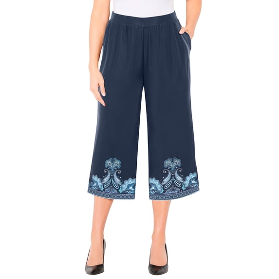 Catherines Women's Plus Size Anywear Wide Leg Capri