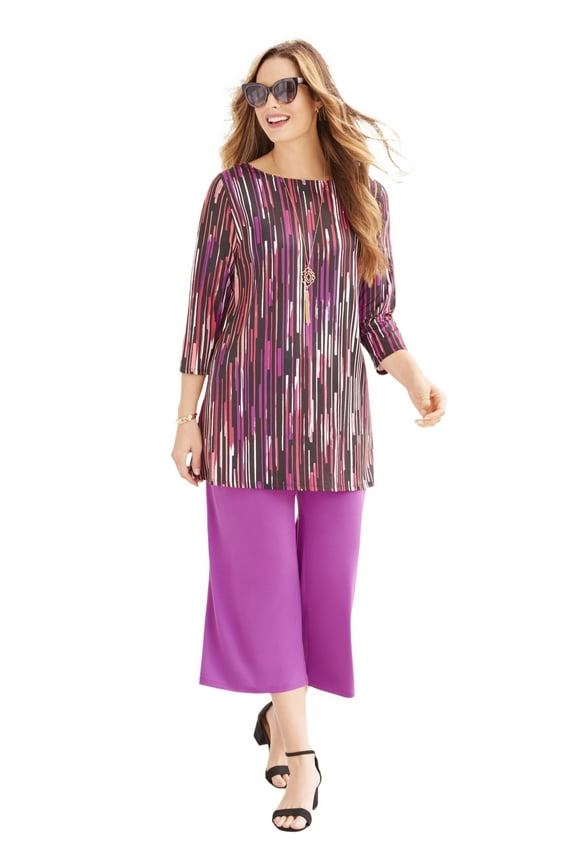 Women's Plus Size Anywear Wide Leg Capri