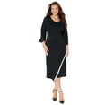 thumbnail image 1 of Catherines Women's Plus Size Asymmetrical Bell Sleeve Ponte Dress, 1 of 4