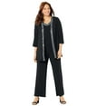 thumbnail image 1 of Catherines Women's Plus Size Beaded 3-Piece Cardigan Pant Suit, 1 of 6