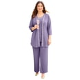 thumbnail image 1 of Catherines Women's Plus Size Beaded 3-Piece Cardigan Pant Suit, 1 of 2