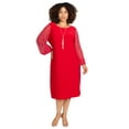 thumbnail image 1 of Catherines Women's Plus Size Beaded Mesh Shift Dress, 1 of 3