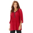 thumbnail image 1 of Catherines Women's Plus Size Bejeweled Pleated Blouse, 1 of 4