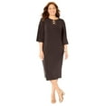thumbnail image 1 of Catherines Women's Plus Size Bell-Sleeve Lace-Up Shift Dress, 1 of 4