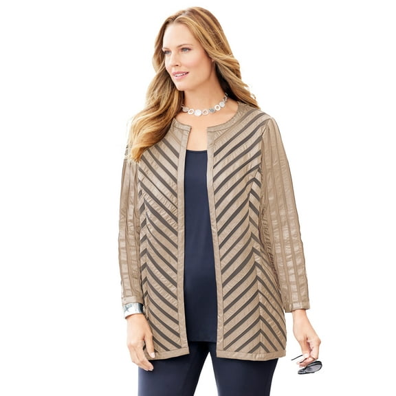 Catherines Women's Plus Size Black Label Pieced Jacket