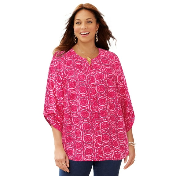 Catherines Women's Plus Size Breezeway Georgette Blouse
