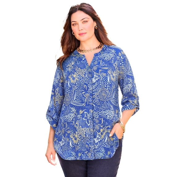 Catherines Women's Plus Size Breezeway Georgette Blouse