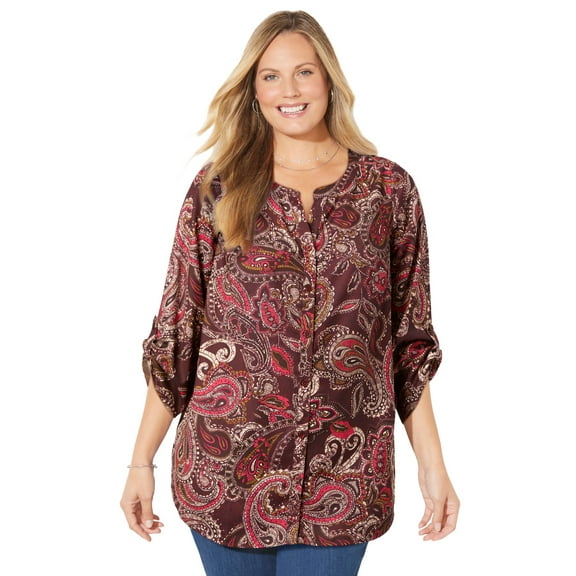 Catherines Women's Plus Size Breezeway Georgette Blouse