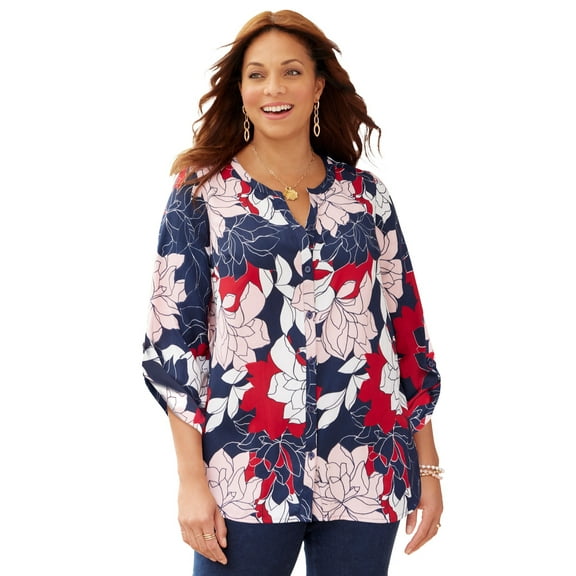 Catherines Women's Plus Size Breezeway Georgette Blouse