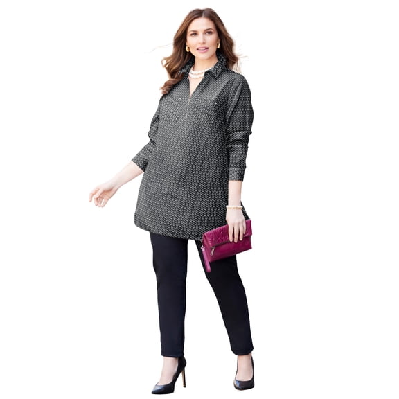 Catherines Women's Plus Size Breezeway Half-Zip Tunic