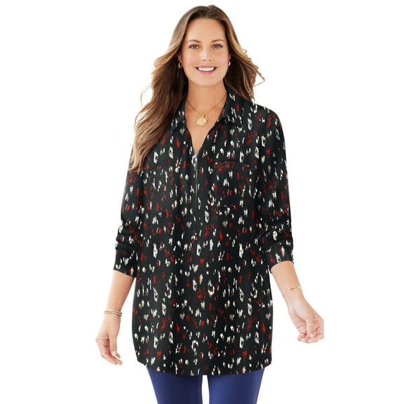 Catherines Women's Plus Size Breezeway Half-Zip Tunic