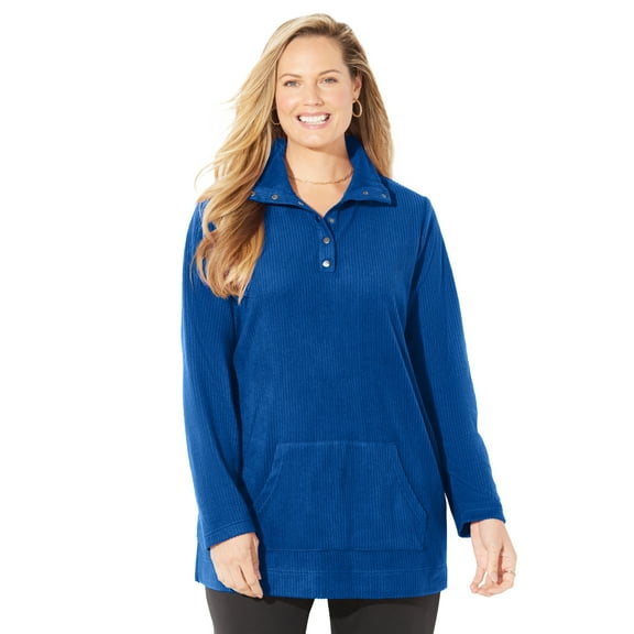Catherines Women's Plus Size Brushed Rib Cozy Top