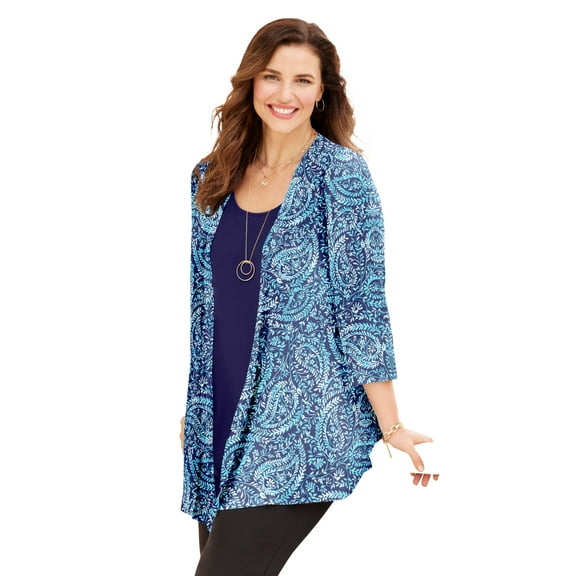 Catherines Women's Plus Size Cardigan And Tank One Piece Top