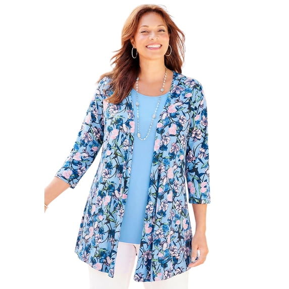Catherines Women's Plus Size Cardigan And Tank One Piece Top