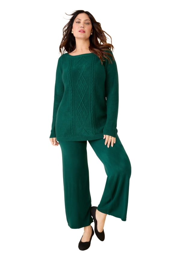 Women's Plus Size Cashmiracle Cable Sweater