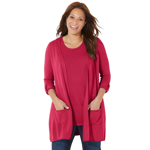 Catherines Women's Plus Size Cashmiracle; Cardigan