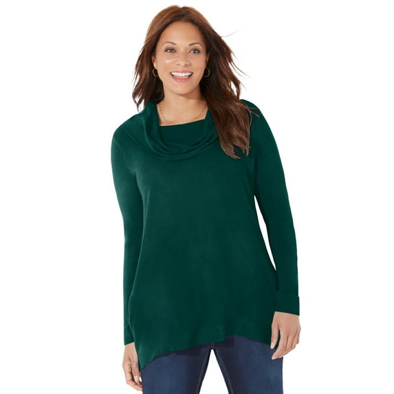 Catherines Women's Plus Size Cashmiracle Cowlneck Sweater