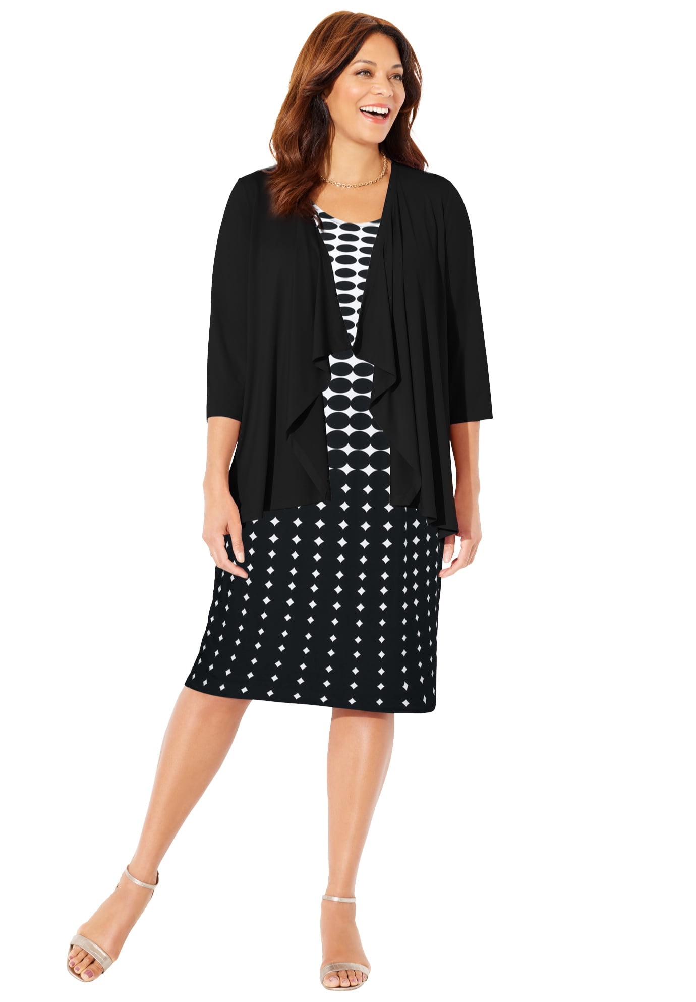 Catherines Women's Plus Size Classic Jacket Dress - Walmart.com