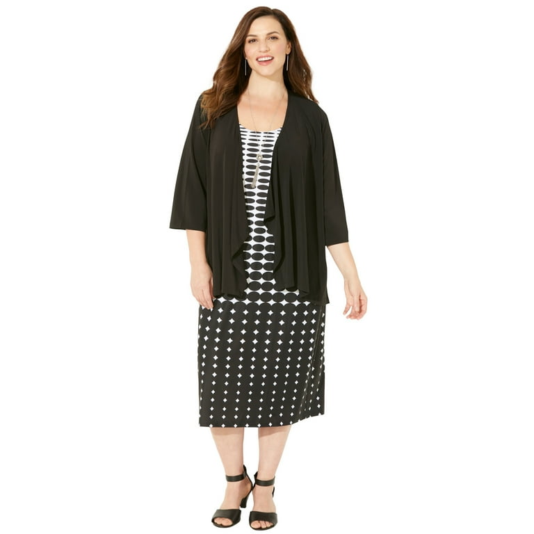 Plus Size Women's Classic Jacket Dress by Catherines in Black And