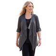 thumbnail image 1 of Catherines Women's Plus Size Cloud Knit French Terry Drape Front Cardigan, 1 of 5