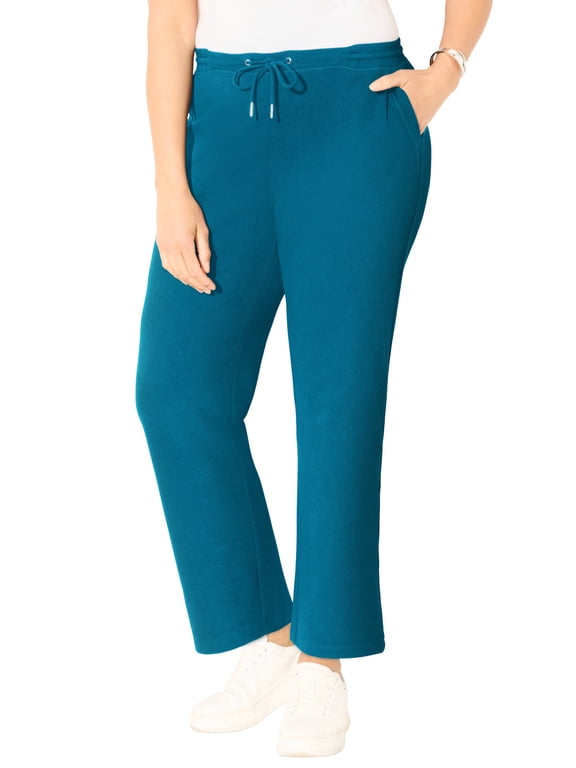 Women's Plus Size Cloud Knit Ribbed Straight Leg Pant