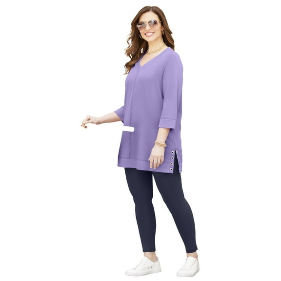 Catherines Women's Plus Size Cloud Knit V-Neck Top