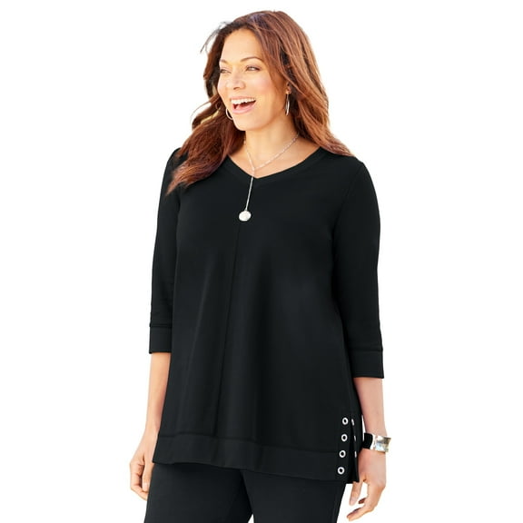 Catherines Women's Plus Size Cloud Knit V-Neck Top