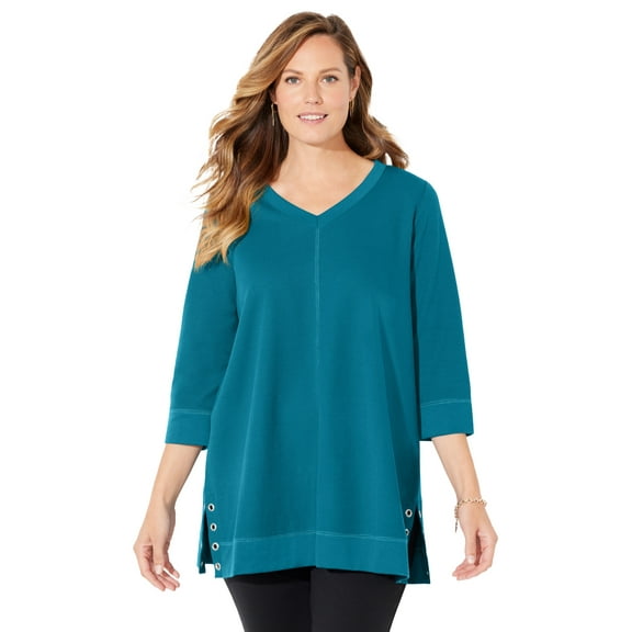Catherines Women's Plus Size Cloud Knit V-Neck Top