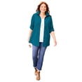 thumbnail image 1 of Catherines Women's Plus Size Collared Cable Buttonfront Tunic, 1 of 3
