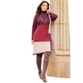 thumbnail image 1 of Catherines Women's Plus Size Colorblock Sweater Dress, 1 of 2