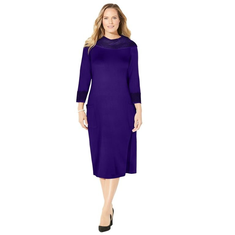 Catherines Women's Plus Size Cowl Neck Sweater Dress 