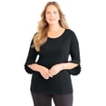 thumbnail image 1 of Catherines Women's Plus Size Crepe Ruffle Sleeve Top, 1 of 2