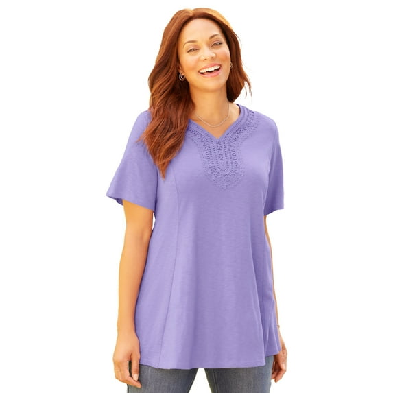 Catherines Women's Plus Size Petite Crochet Swing Tunic