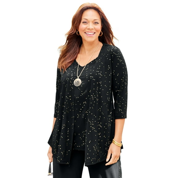 Catherines Women's Plus Size Disco Dot Duet Top