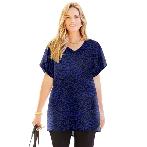 Catherines Women's Plus Size Dolman Sleeve Georgette Top