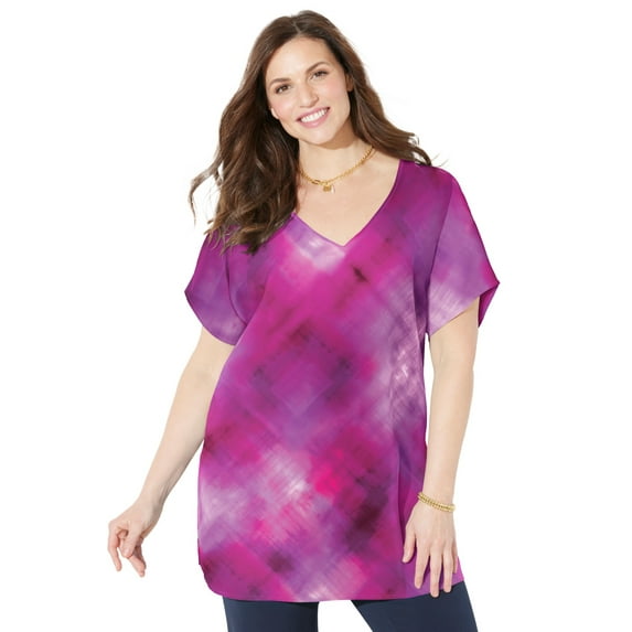 Catherines Women's Plus Size Dolman Sleeve Georgette Top
