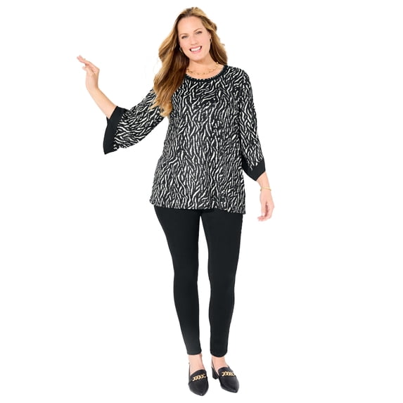 Catherines Women's Plus Size Dream Drape Flutter Sleeve Top