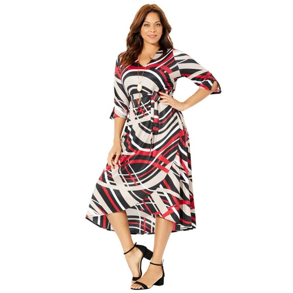 Catherines Women's Plus Size Easy Faux Wrap Dress