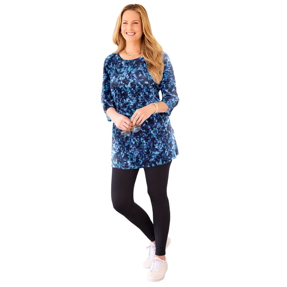 Catherines Women's Plus Size Easy Fit 3/4-Sleeve Scoopneck Tunic