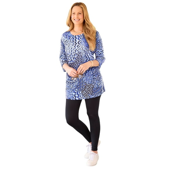 Catherines Women's Plus Size Easy Fit 3/4-Sleeve Scoopneck Tunic