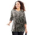 thumbnail image 1 of Catherines Women's Plus Size Easy Fit 3/4-Sleeve V-Neck Tunic, 1 of 4