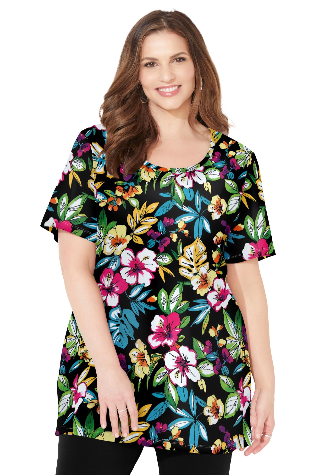 Catherines Women s Plus Size Easy Fit Short Sleeve Scoopneck Tee Walmart