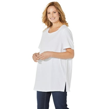 Catherines Women's Plus Size Easy Fit Short Sleeve Scoopneck Tunic