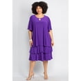 thumbnail image 1 of Catherines Women's Plus Size Embellished Keyhole Midi-Tier Dress, 1 of 3