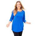thumbnail image 1 of Catherines Women's Plus Size Embellished Stud Neckline Top, 1 of 5