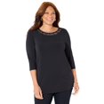 thumbnail image 1 of Catherines Women's Plus Size Embellished Stud Neckline Top, 1 of 5