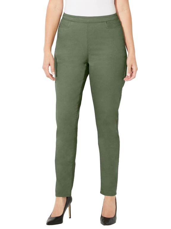 Women's Plus Size Essential Flat Front Pant