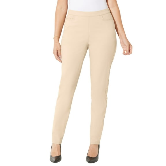 Catherines Women's Plus Size Essential Flat Front Pant