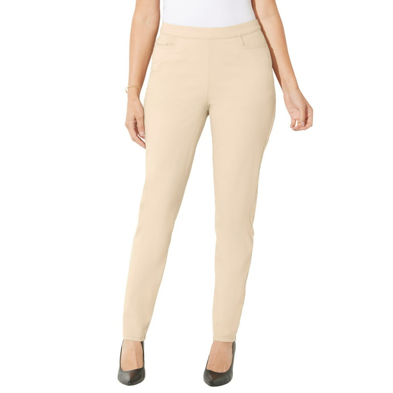 Marilyn Straight Ankle Pants In Stretch Twill - Feather Tan