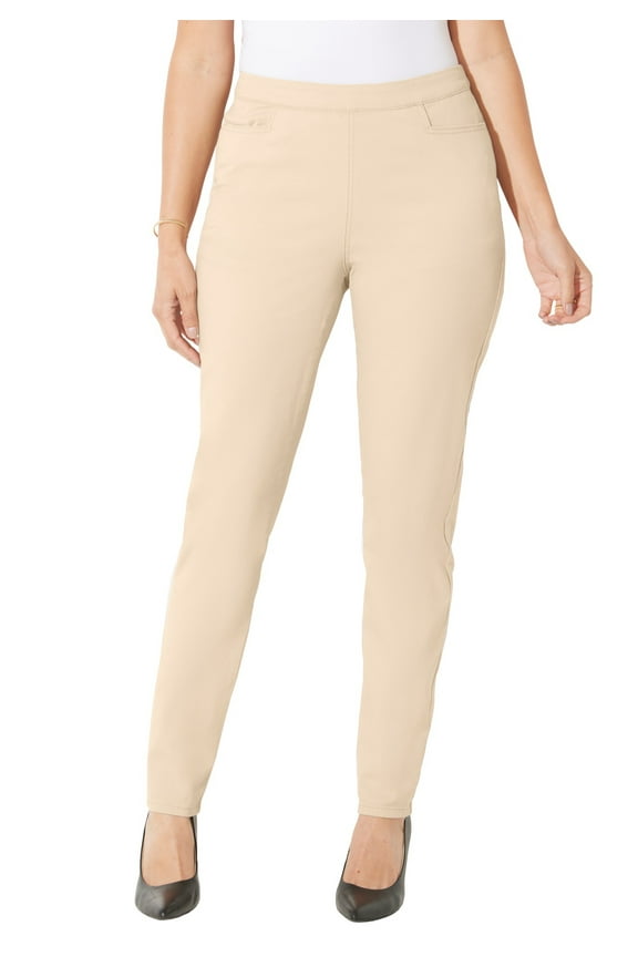 Women's Plus Size Essential Flat Front Pant